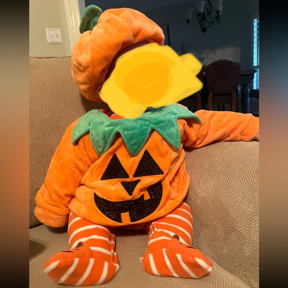 Target Orange and Green Pumpkin Jack-O'-Lantern Kids Costume